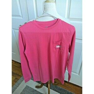 NWT Vineyard Vines Christmas Salmon Color Long Sleeve Women's Tee LG  RUNS SMALL